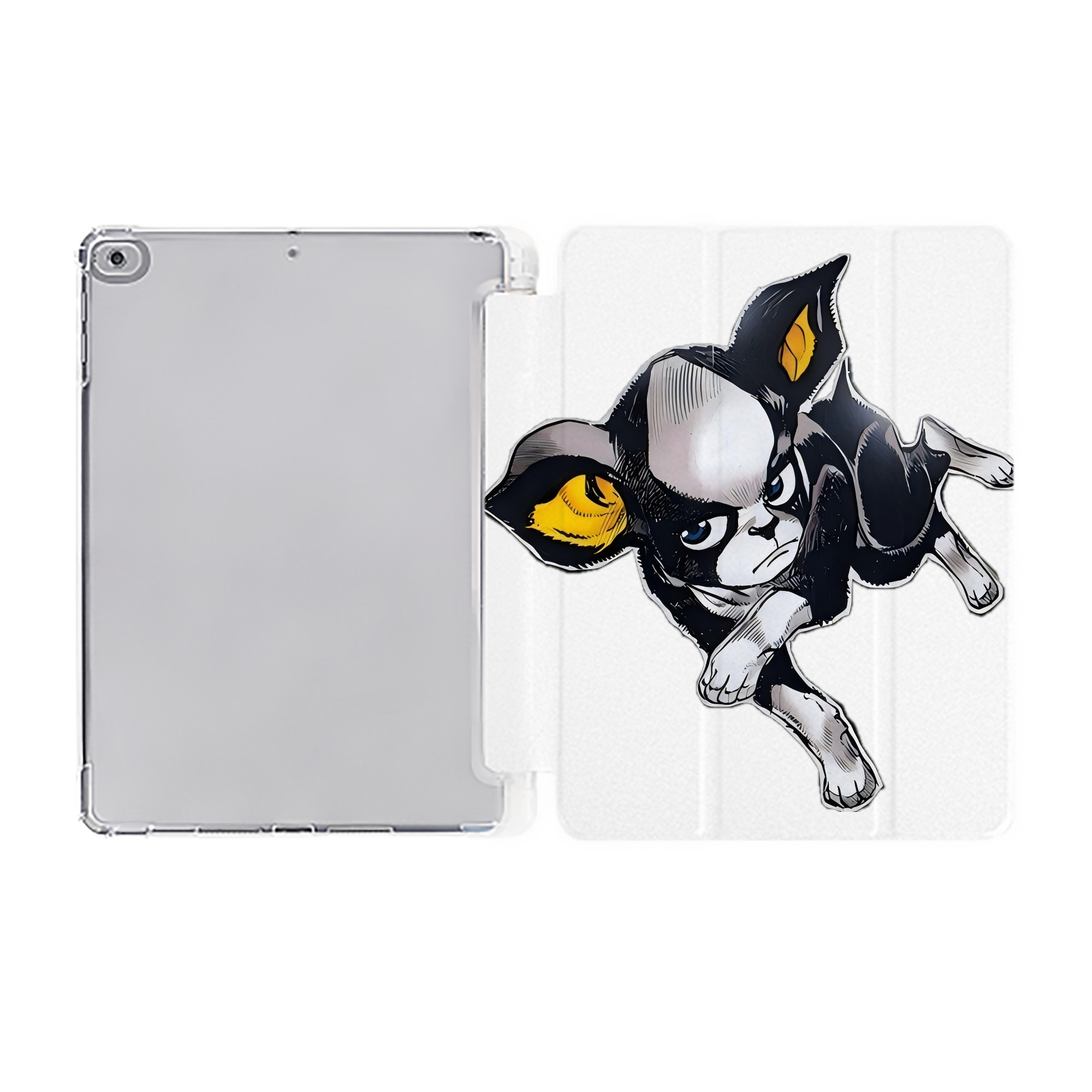 （画像用） ジョジョの奇妙な冒険 イギー JoJo's Bizarre Adventure Iggy IPad ケース ペン収納付き 三つ折りスタンド PUレザー×シリコン 対応機種9.5/10.5/10.9インチ